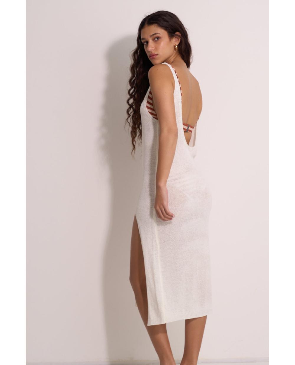 Gottex Naama Scoop Neck Crochet Dress Cover-Up-White White