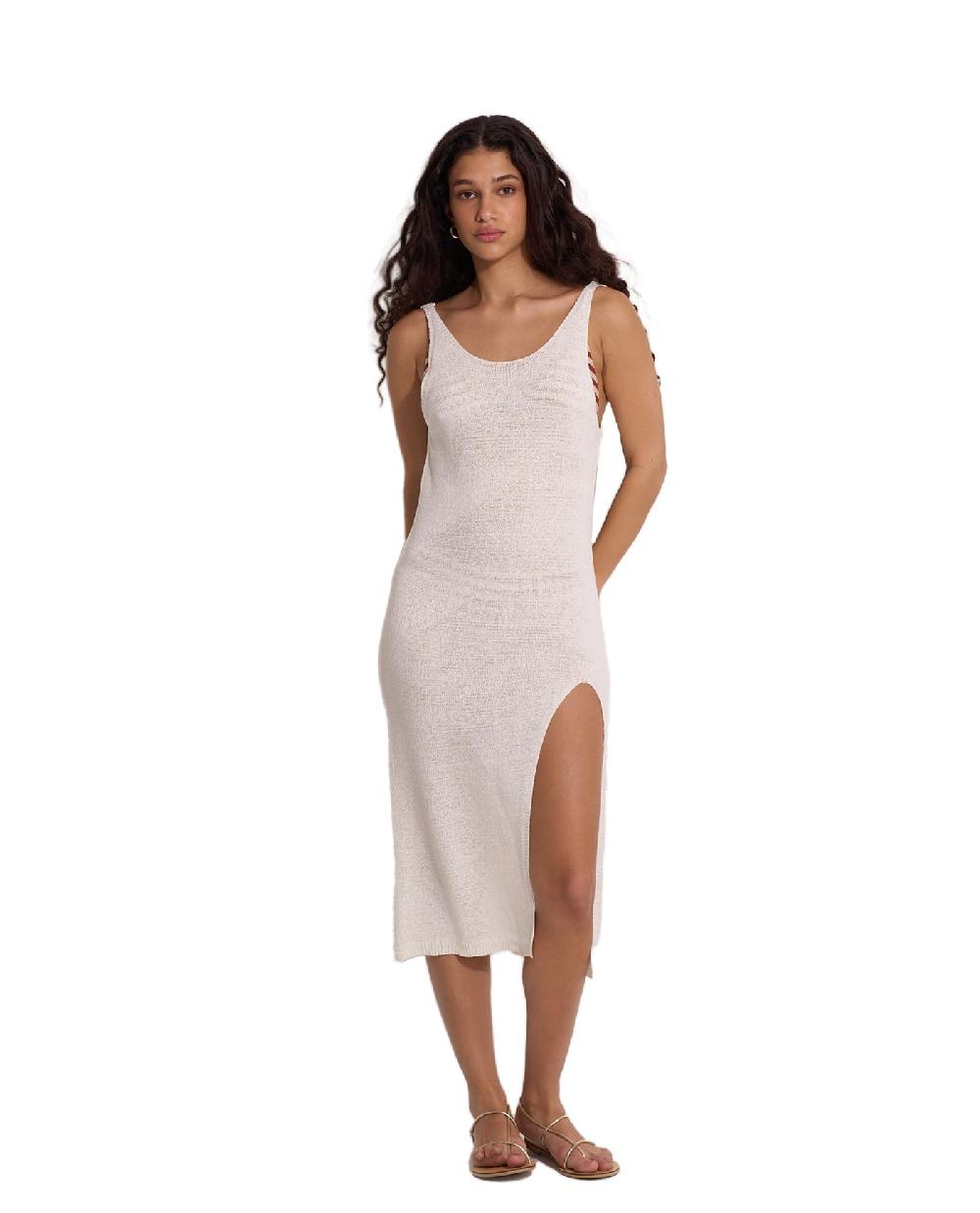 gottex Naama Scoop Neck Crochet Dress Cover-Up-White White