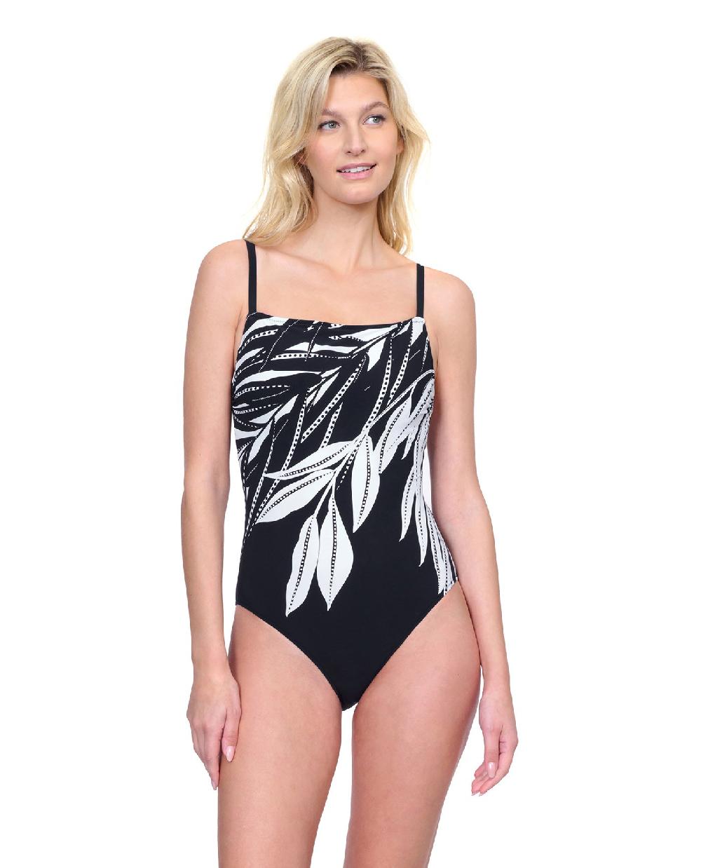 gottex Nature's Beauty Square Neck Lingerie Underwire One Piece Swimsuit Natures