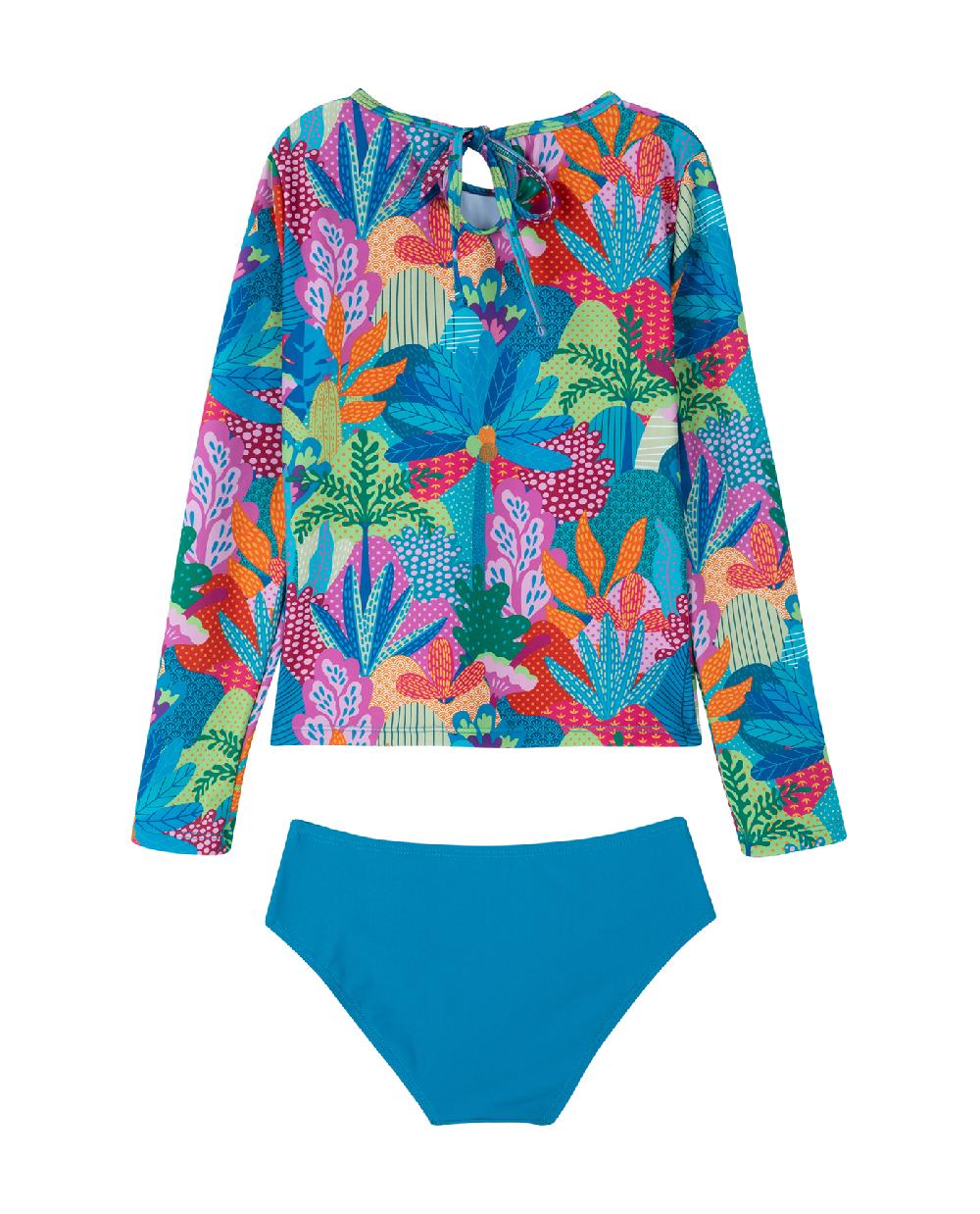 Gottex Ocean Blooms Long Sleeve Rash Guard Set Ocean