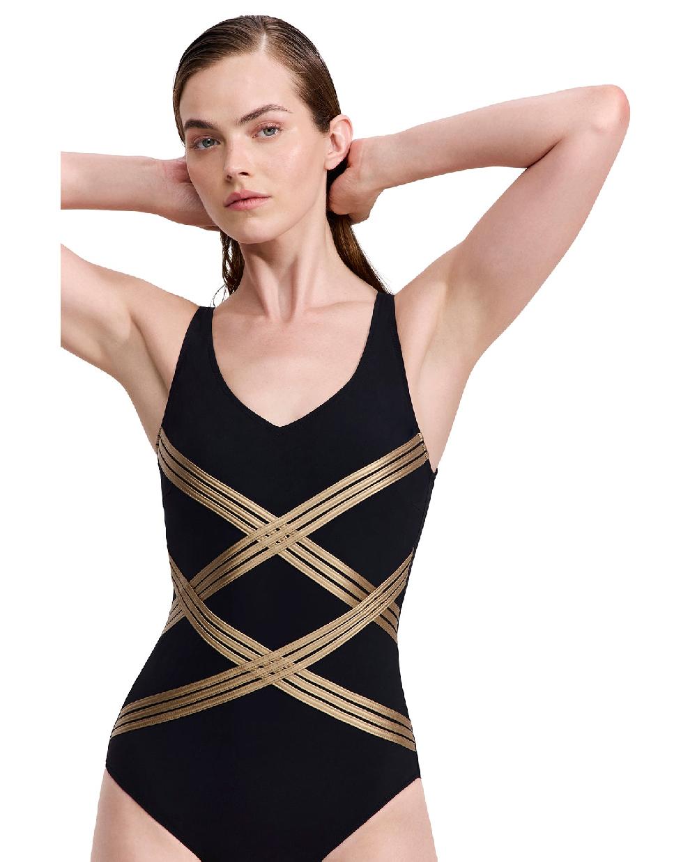 Gottex Online Exclusive Embrace One Piece-Blk/gold Oe