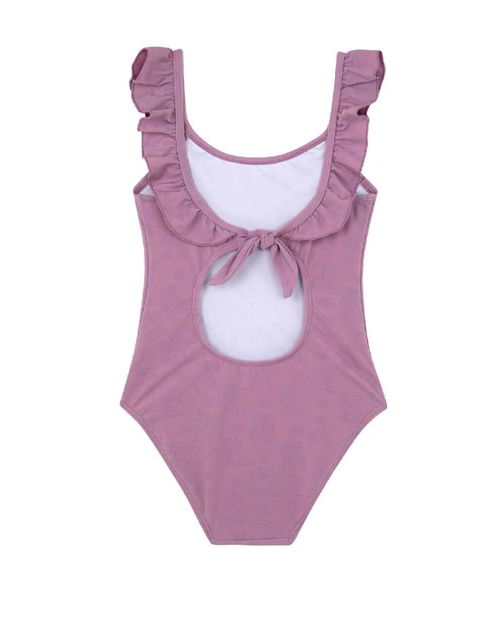 Gottex Palm Party Textured Square Neck Ruffle One Piece Palm