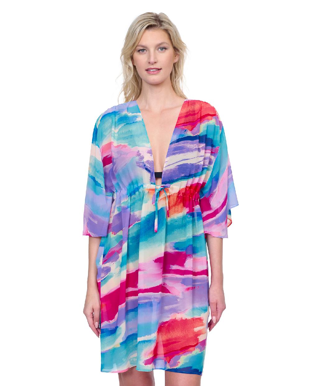gottex Palma De Mallorca V Neck Beach Dress with Adjustable Tie Palma