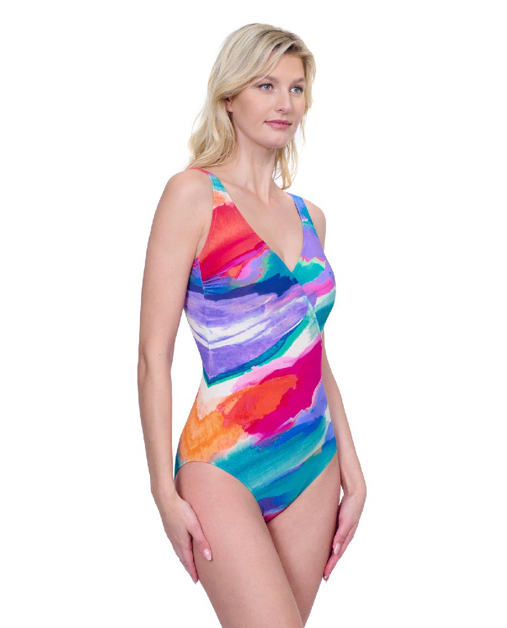 Gottex Palma De Mallorca V Neck Surplice One Piece Swimsuit Palma