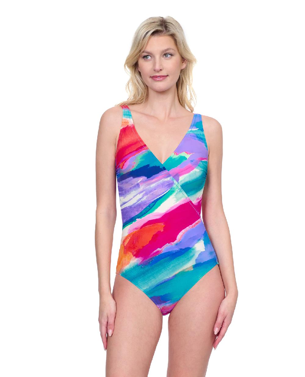 gottex Palma De Mallorca V Neck Surplice One Piece Swimsuit Palma