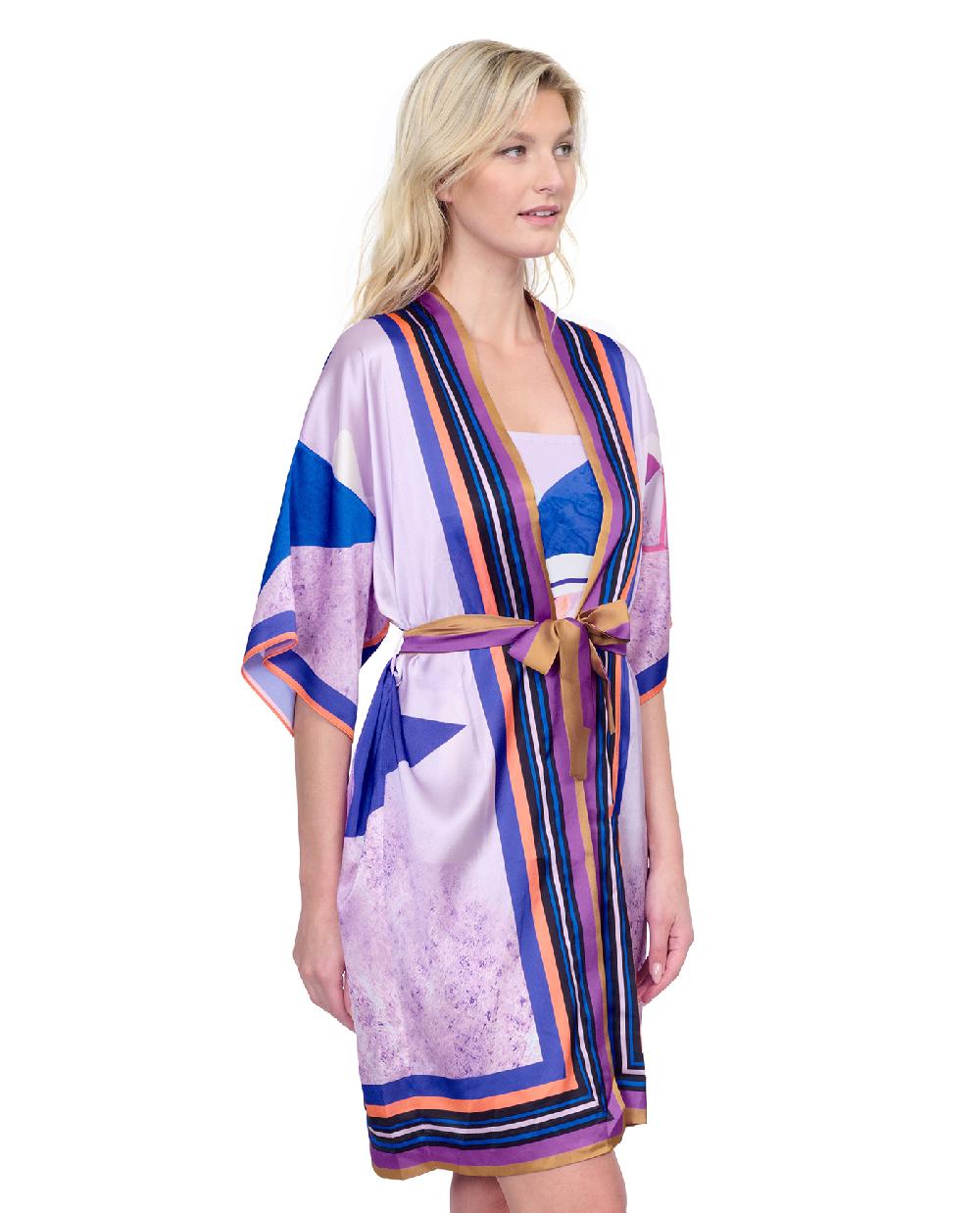 Gottex Paradiso Robe With Flutter Sleeves And Tie Paradiso
