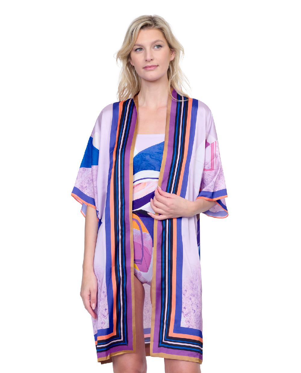 Gottex Paradiso Robe With Flutter Sleeves And Tie Paradiso