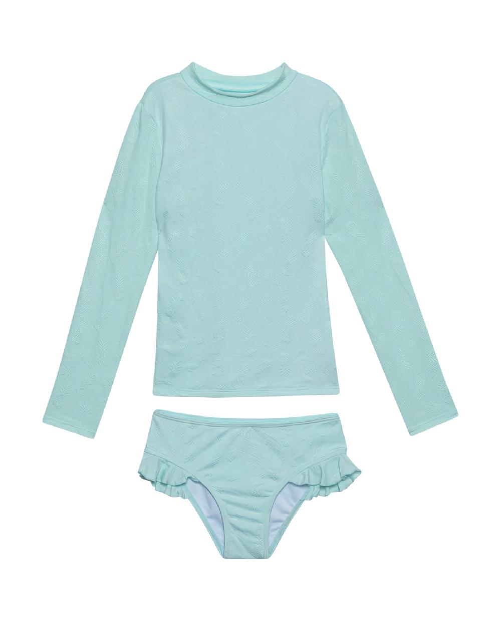 gottex Pineapple Long Sleeve Rash Guard Top And Bikini Bottom Pineapple