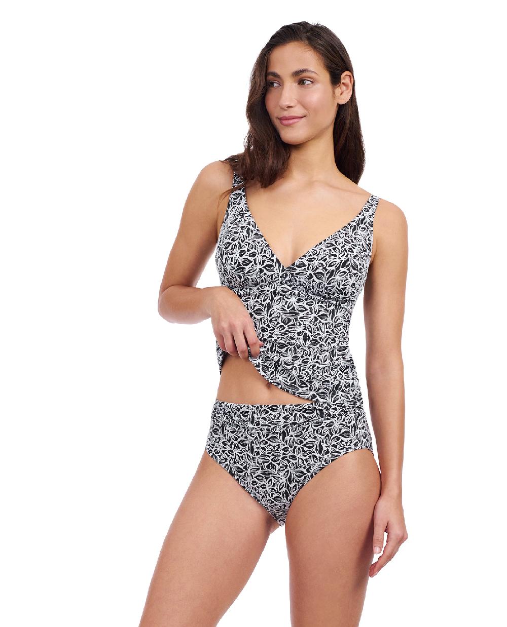 Gottex Plumeria D-Cup Textured V-Neck Tankini Top Profile