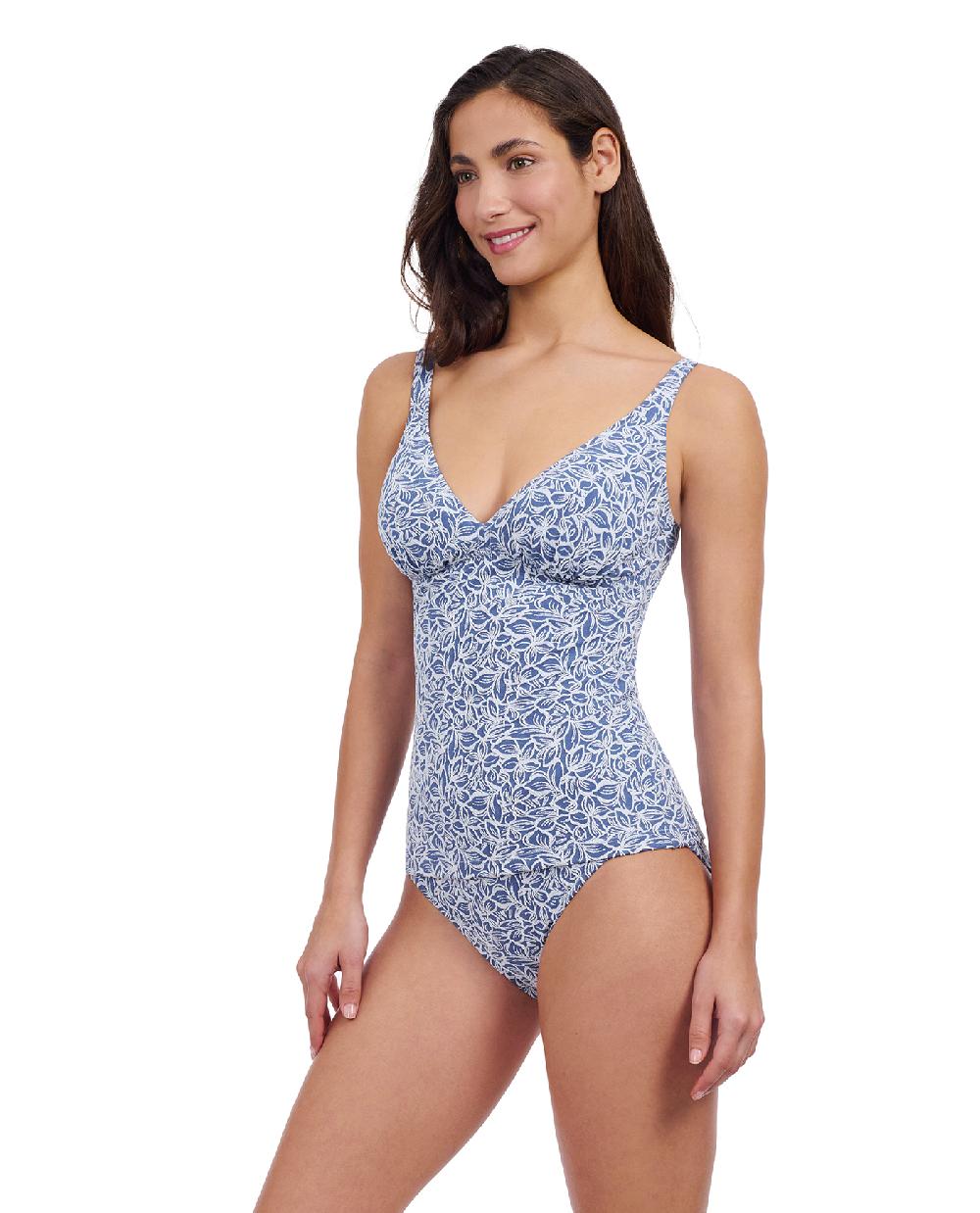 Gottex Plumeria D-Cup Textured V-Neck Tankini Top Profile