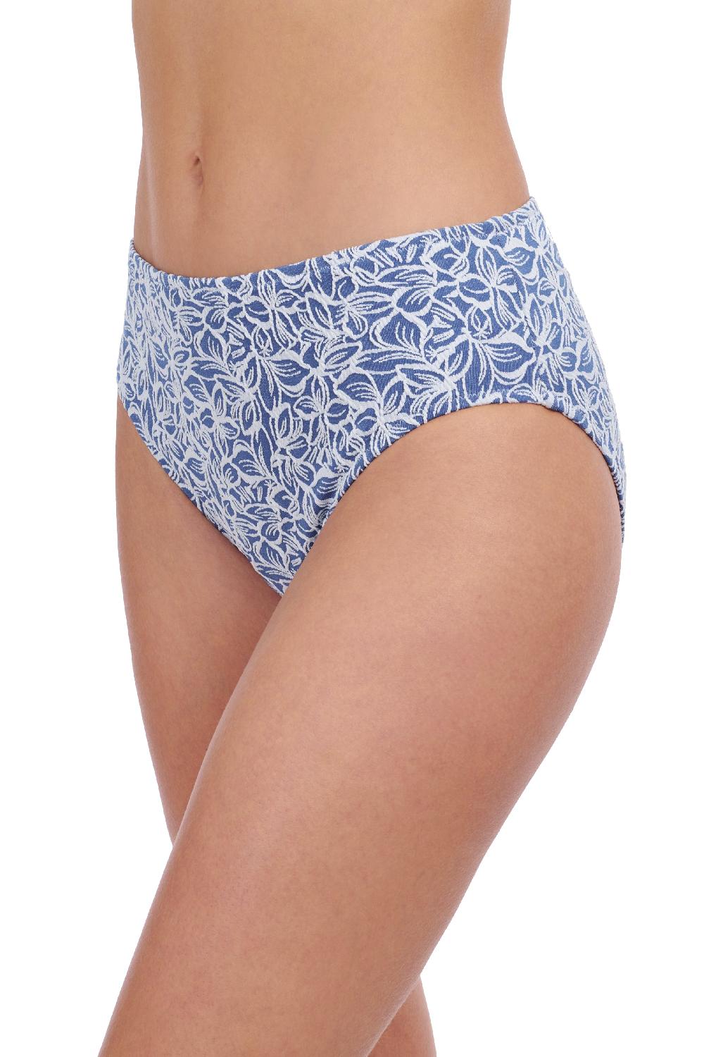 Gottex Plumeria Textured Side Shirred High Waist Swim Bottom Profile