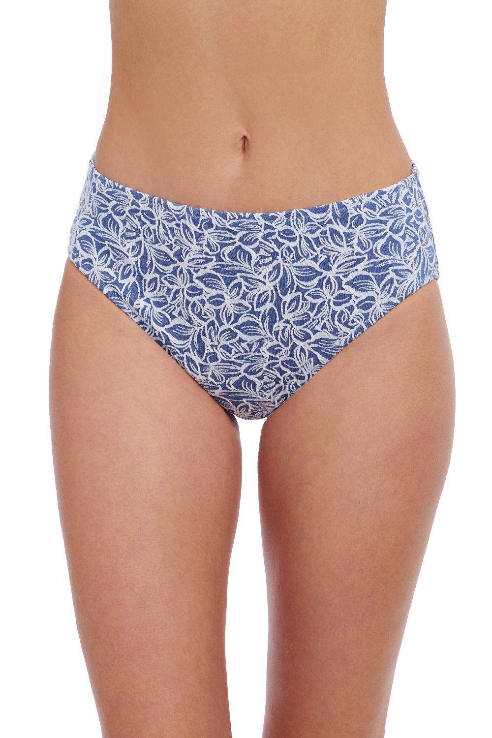 gottex Plumeria Textured Side Shirred High Waist Swim Bottom Profile