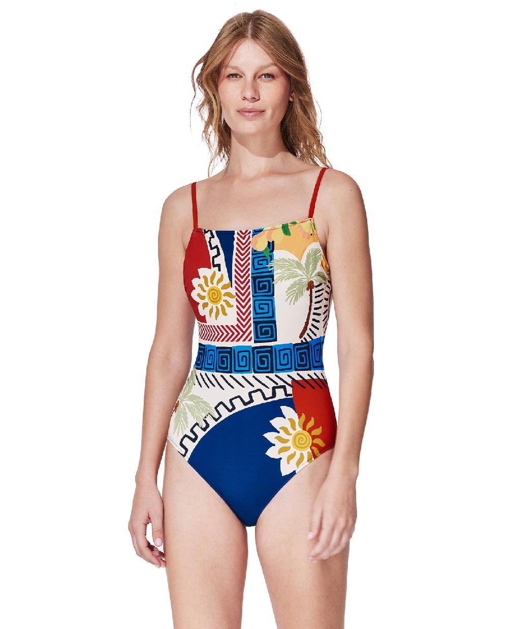 gottex Positano Square Neck One Piece-Multi Positano