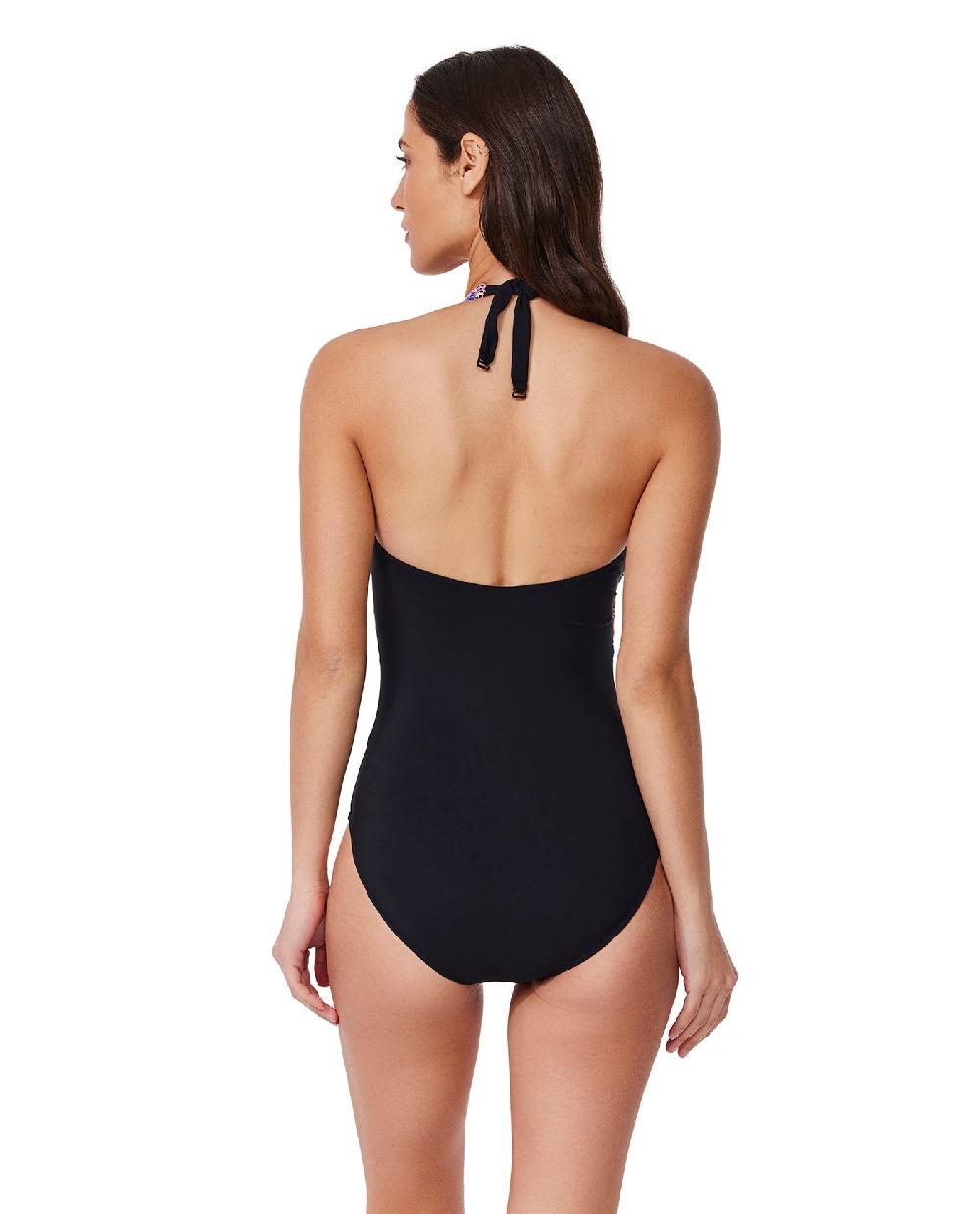 Gottex Retro Riviera Halter Netted Crochet One Piece Retro