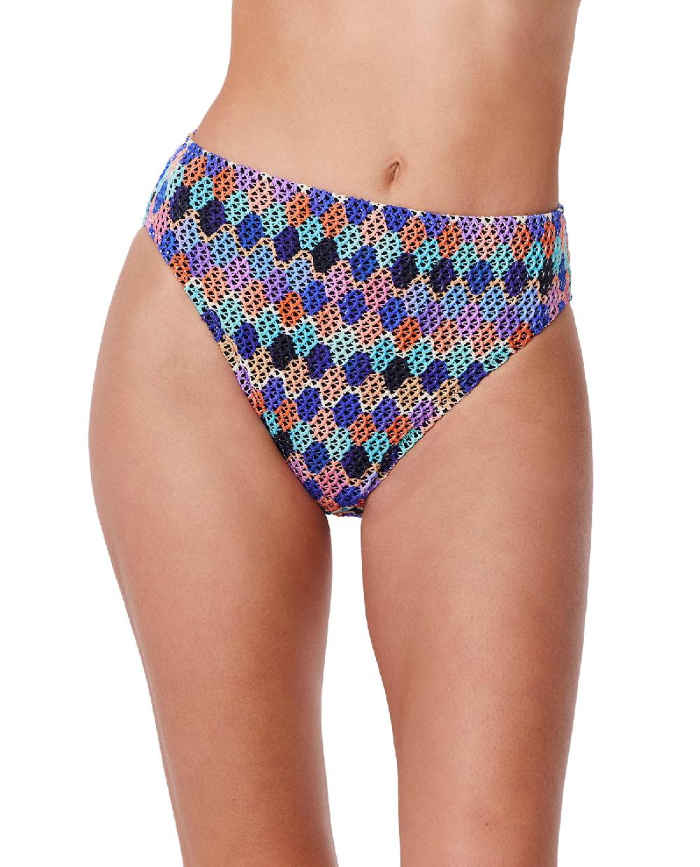 gottex Retro Riviera High Waist Netted Crochet Swim Bottom Retro