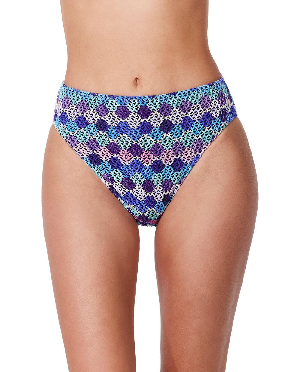 gottex Retro Riviera High Waist Netted Crochet Swim Bottom Retro