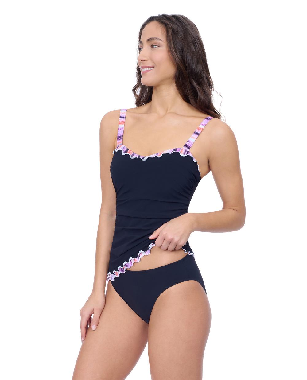 Gottex Riga D Cup Solid Center Ruched Tankini Profile