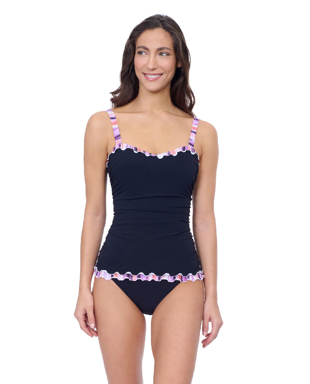 gottex Riga D Cup Solid Center Ruched Tankini Profile