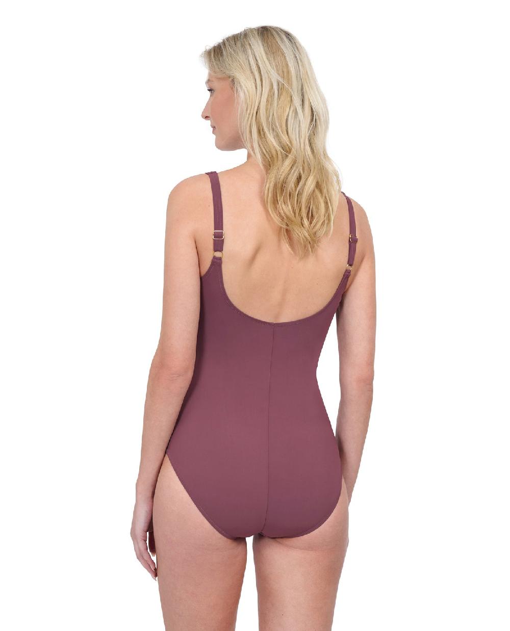 Gottex Rose Bud Full Coverage Shaped Square Neck One Piece Swimsuit Rose
