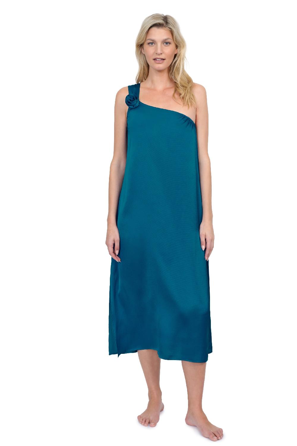 Gottex Rose Bud One Shoulder Sarong Dress Cover Up Rose