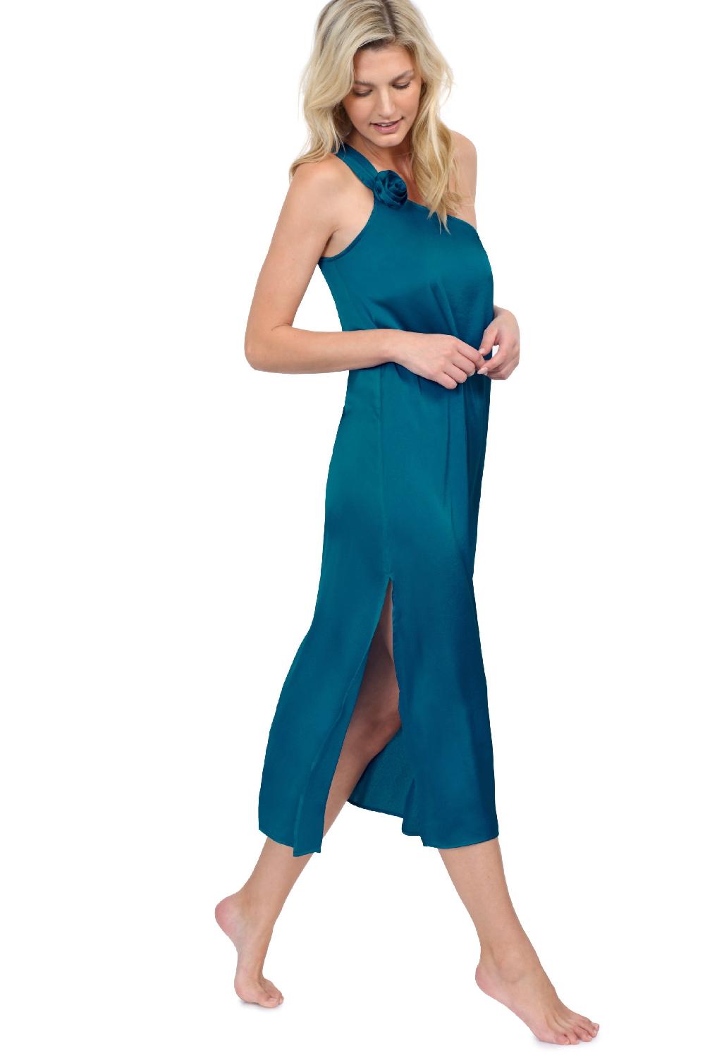 gottex Rose Bud One Shoulder Sarong Dress Cover Up Rose