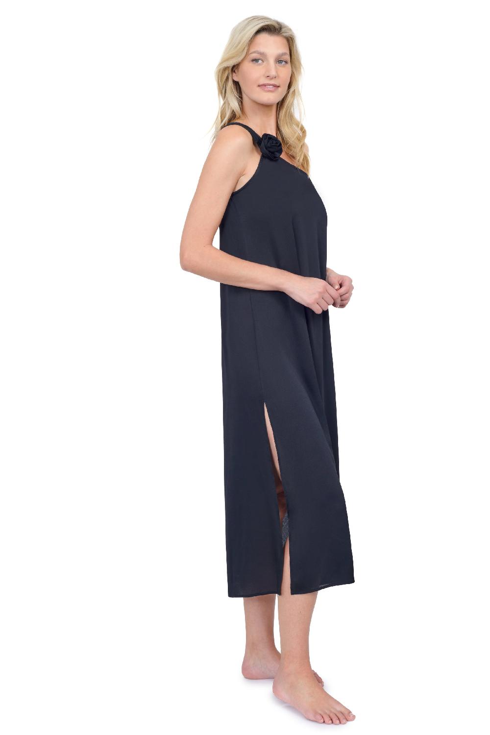 Gottex Rose Bud One Shoulder Sarong Dress Cover Up Rose