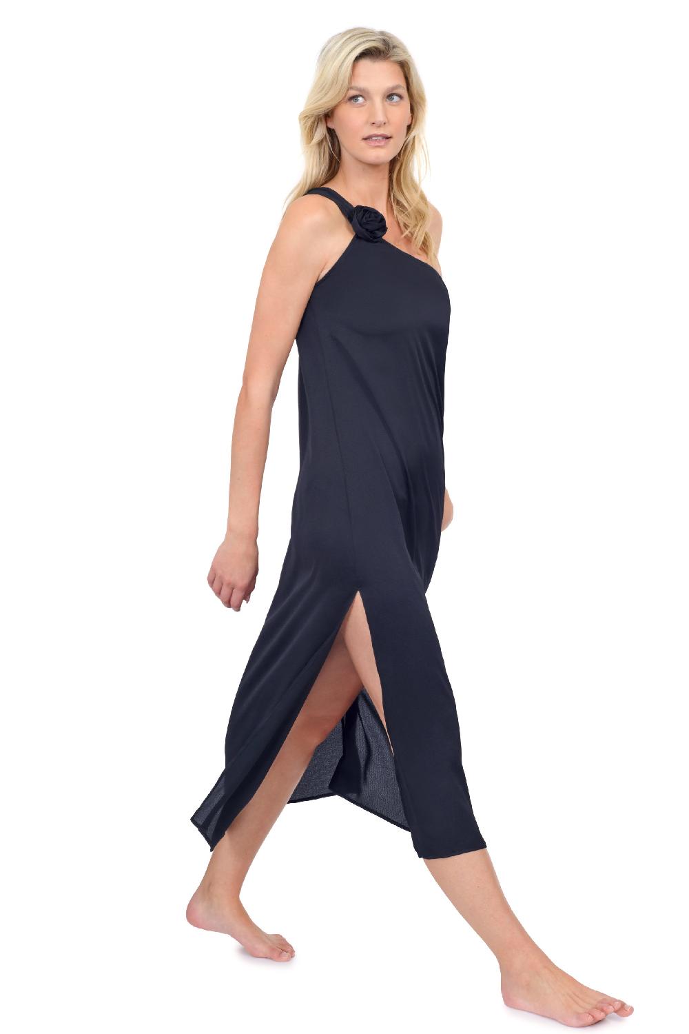 Gottex Rose Bud One Shoulder Sarong Dress Cover Up Rose