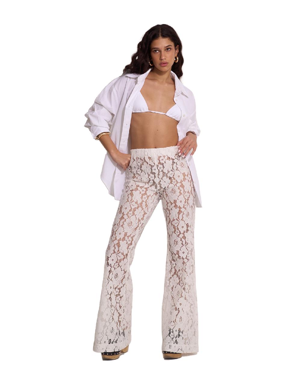 gottex Saint Tropez Floral Lace Cover-Up Pants Tropez