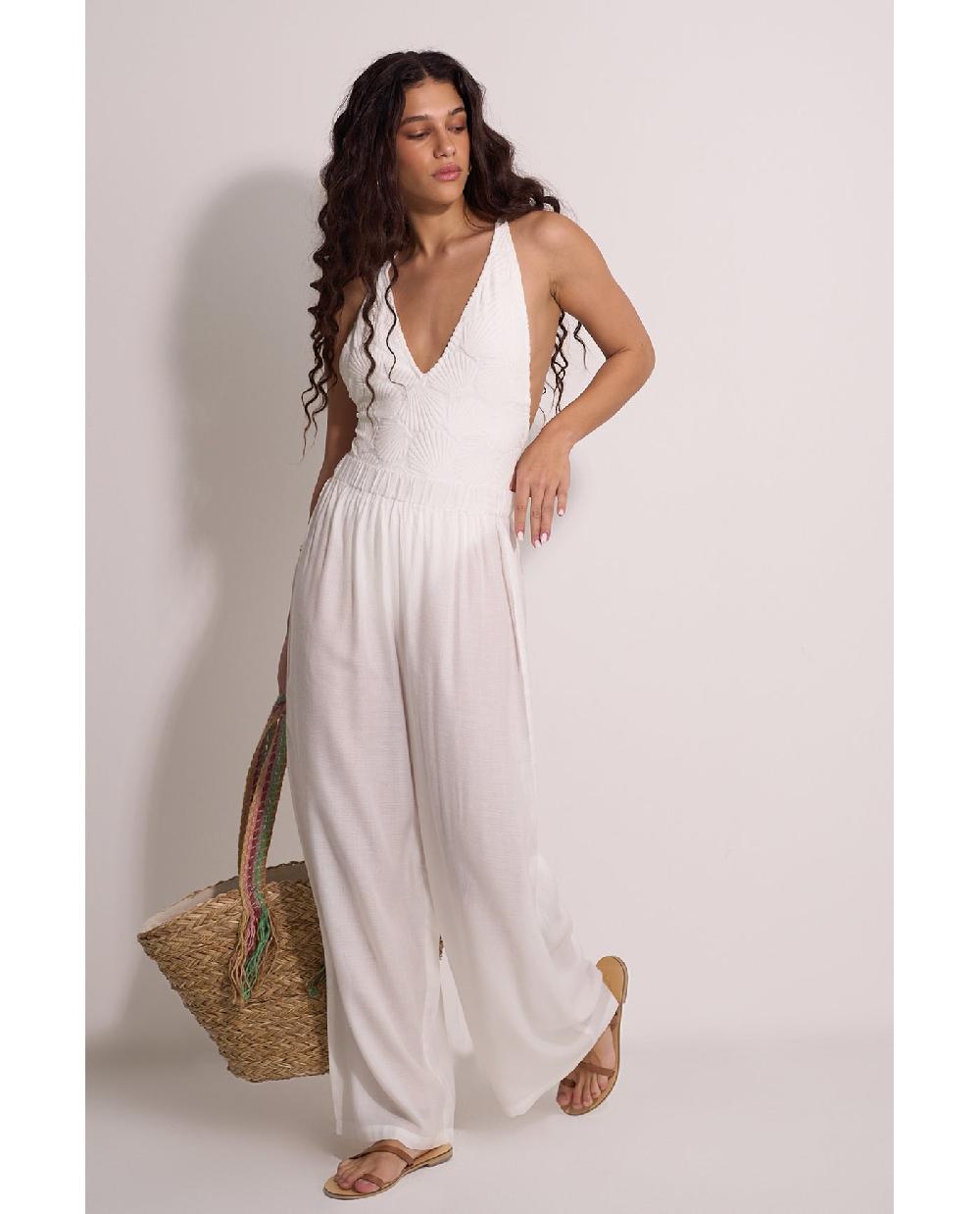 Gottex Satin Shore High Waist Beach Pant Cover-Up White