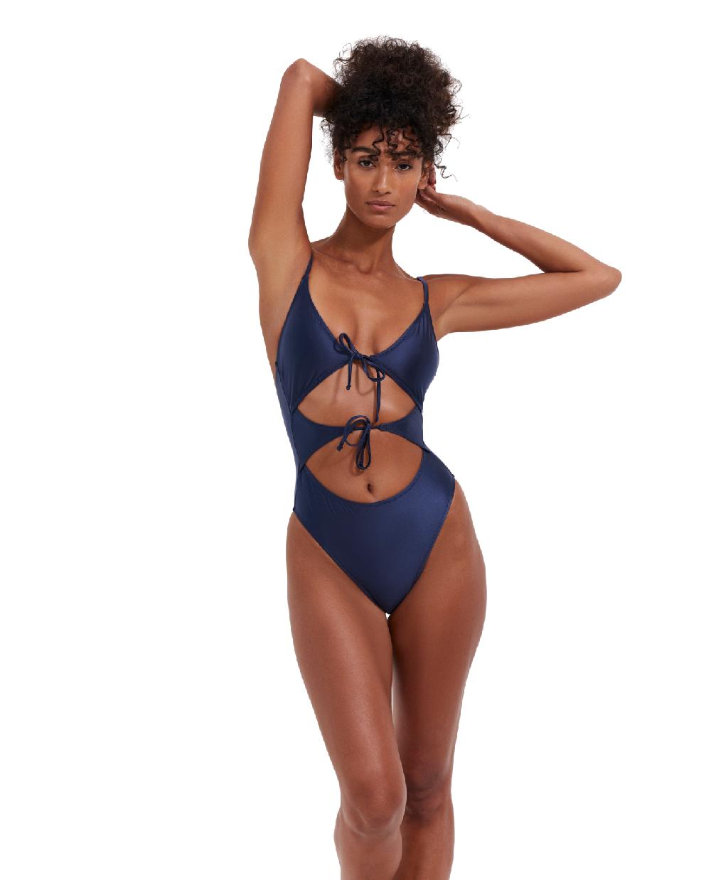 gottex Satin Touch Triangle Cut Out One Piece Satin