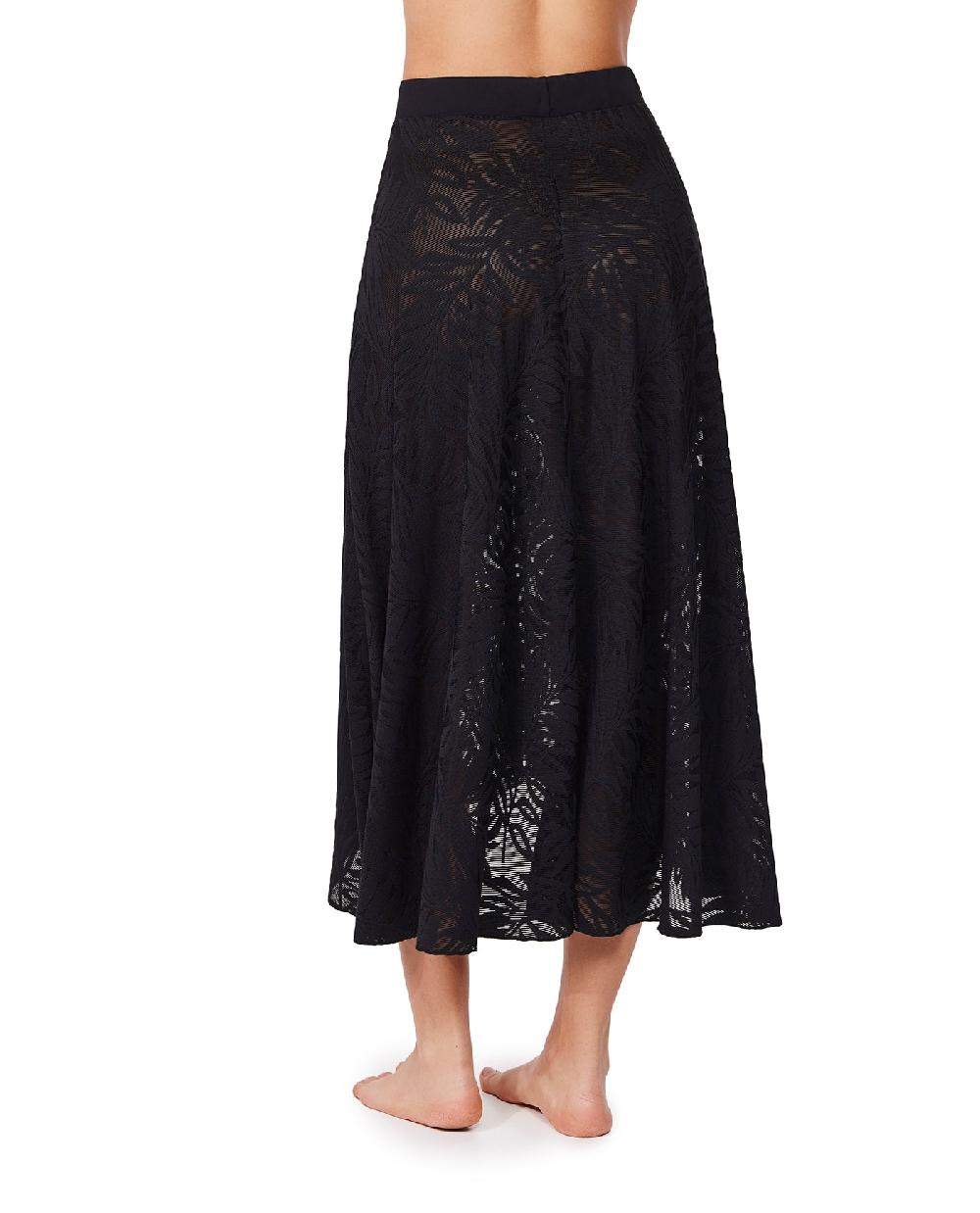 Gottex Skyfall Textured High Low Skirt Cover-Up Black