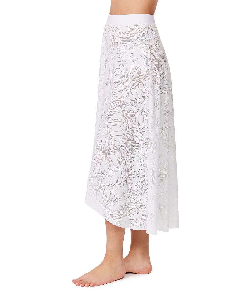 Gottex Skyfall Textured High Low Skirt Cover-Up White