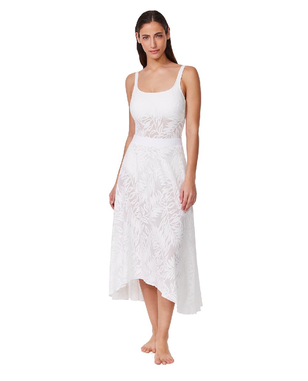 Gottex Skyfall Textured High Low Skirt Cover-Up White