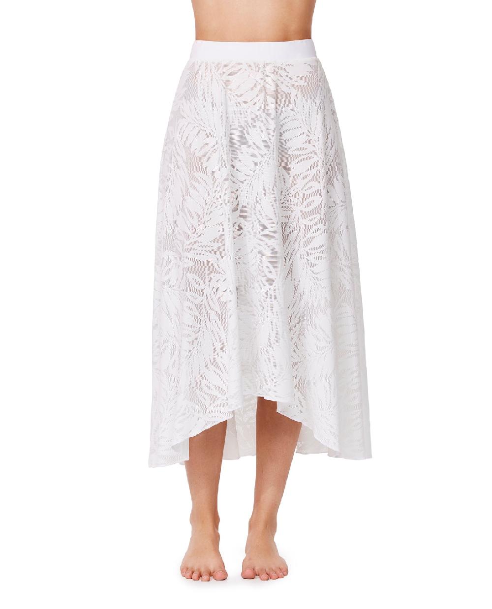 gottex Skyfall Textured High Low Skirt Cover-Up White