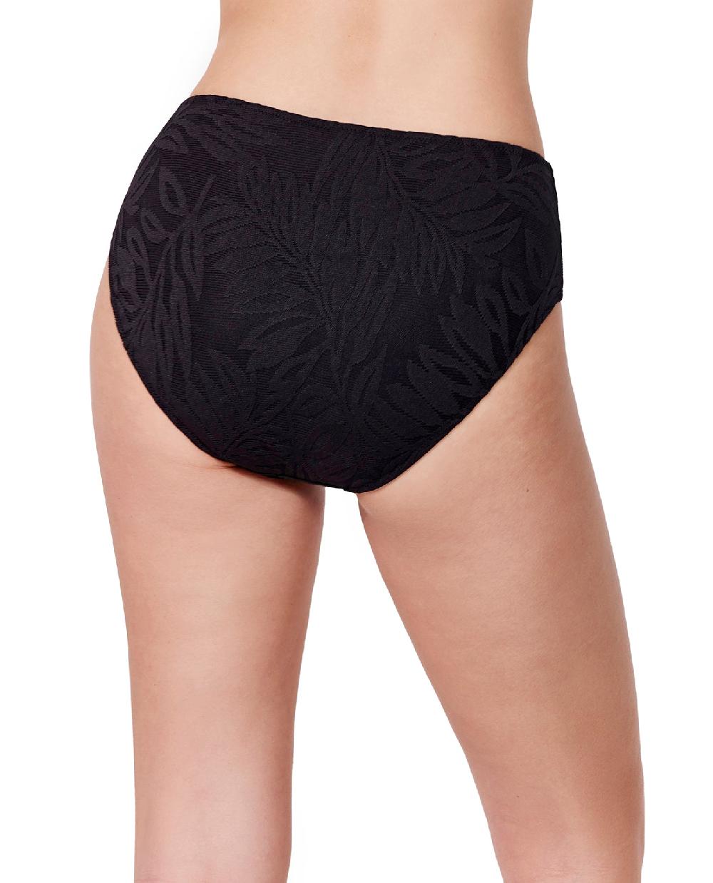 Gottex Skyfall Textured Mid Waist Swim Bottom Black