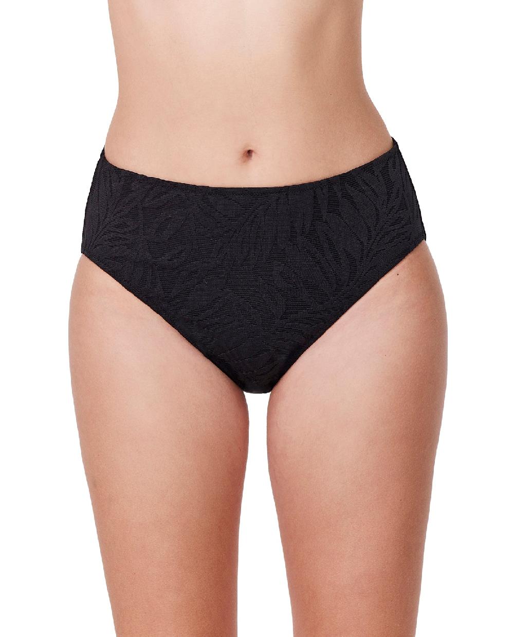 gottex Skyfall Textured Mid Waist Swim Bottom Black