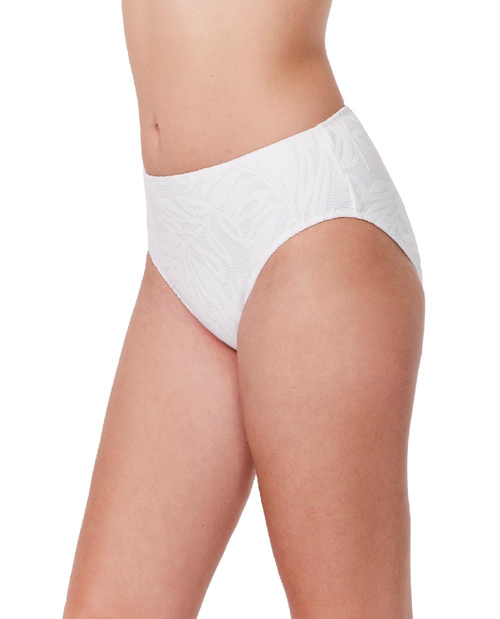 Gottex Skyfall Textured Mid Waist Swim Bottom White