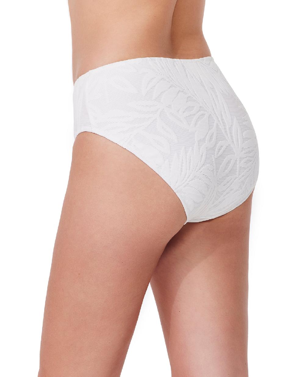 Gottex Skyfall Textured Mid Waist Swim Bottom White