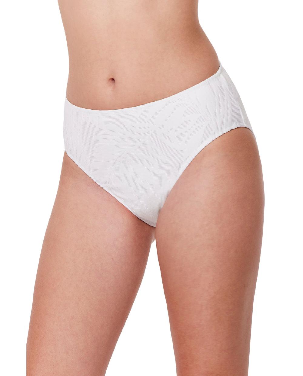 gottex Skyfall Textured Mid Waist Swim Bottom White