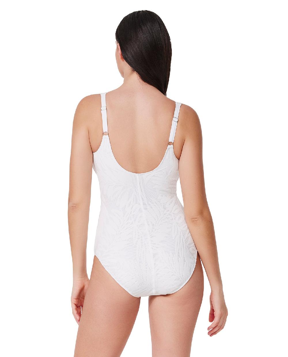Gottex Skyfall Textured V-Neck D-Cup One Piece White
