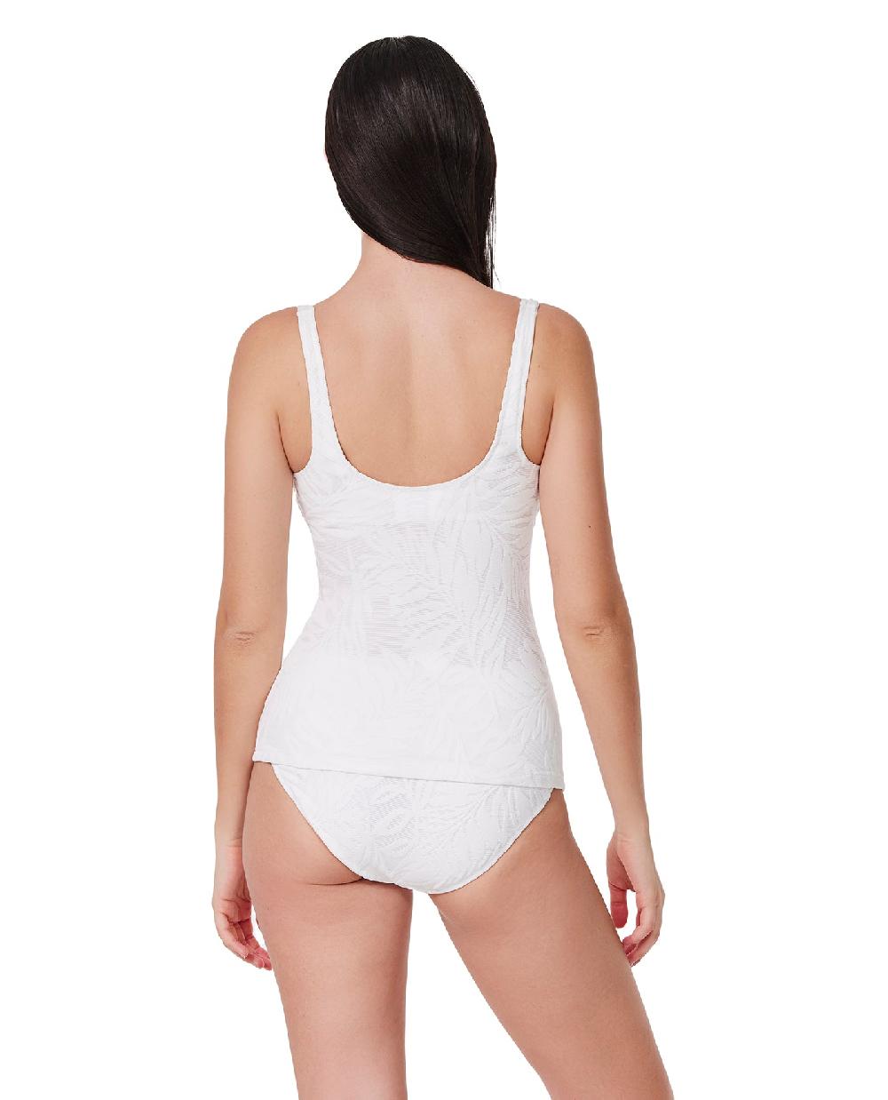 Gottex Skyfall Textured V-Neck D-Cup Tankini Top White