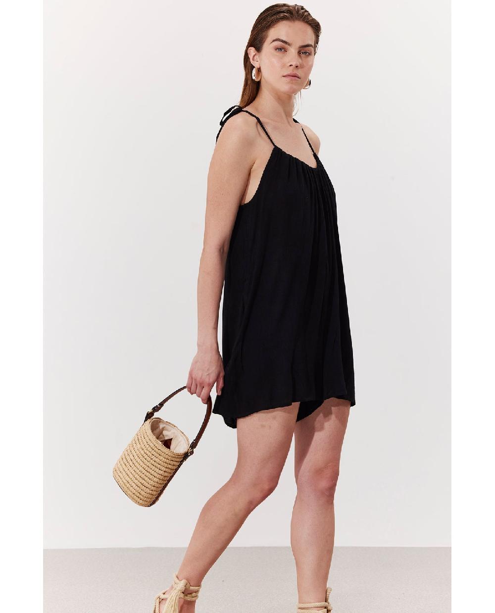 Gottex Solena Crêpe High Neck Romper Cover-Up Black