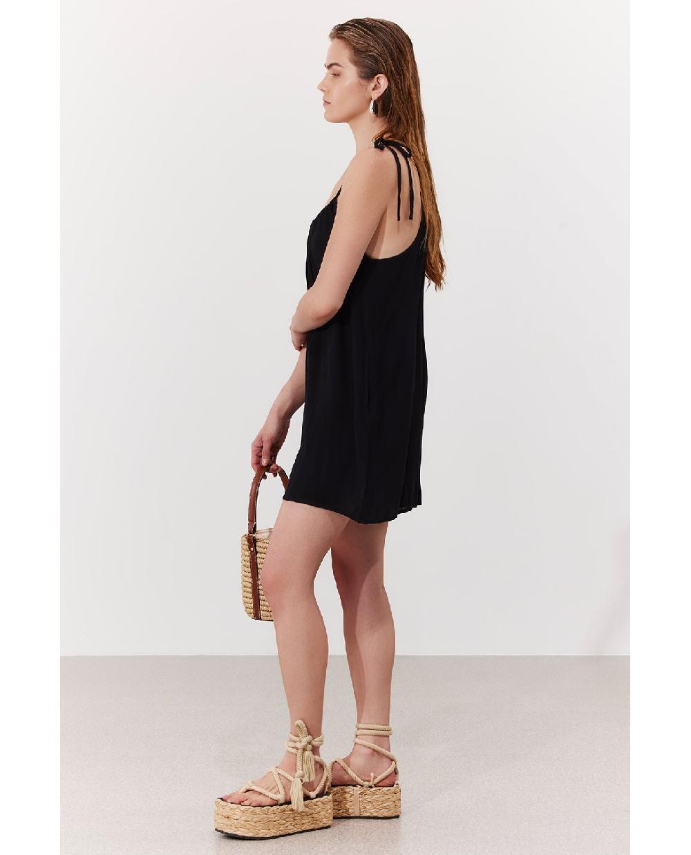 Gottex Solena Crêpe High Neck Romper Cover-Up Black