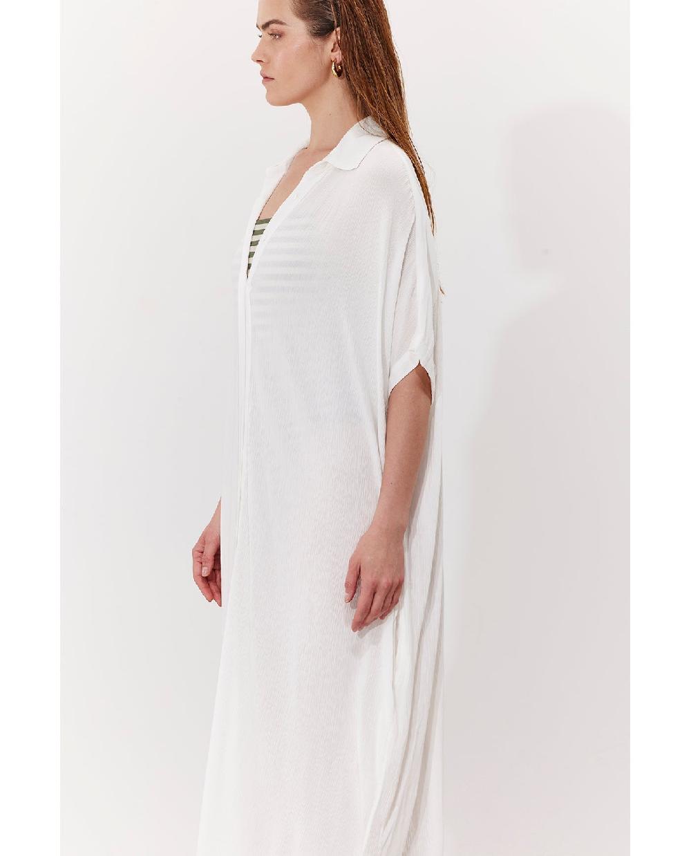 Gottex Solena Crêpe Oversized Shirt Dress Cover-Up White