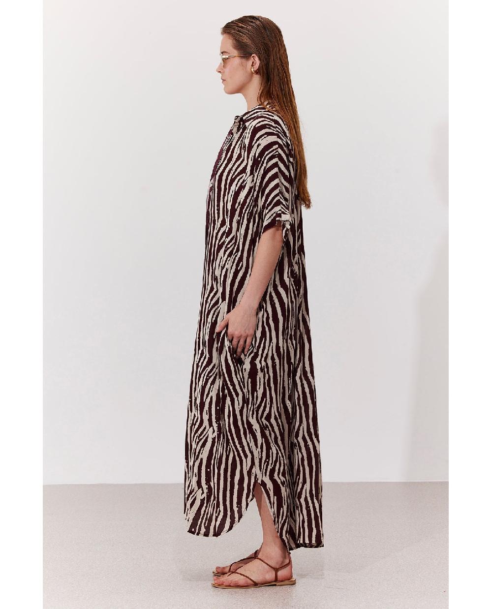 Gottex Solena Printed Crêpe Oversized Shirt Dress Cover-Up Solena