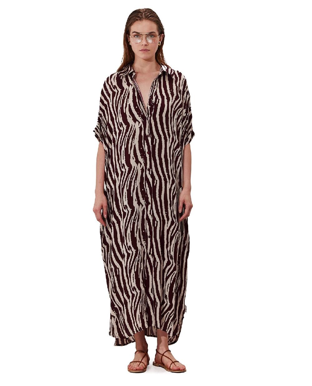 gottex Solena Printed Crêpe Oversized Shirt Dress Cover-Up Solena
