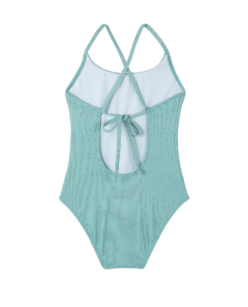 Gottex Sparkles Criss Cross Tie Back One Piece Turquoise