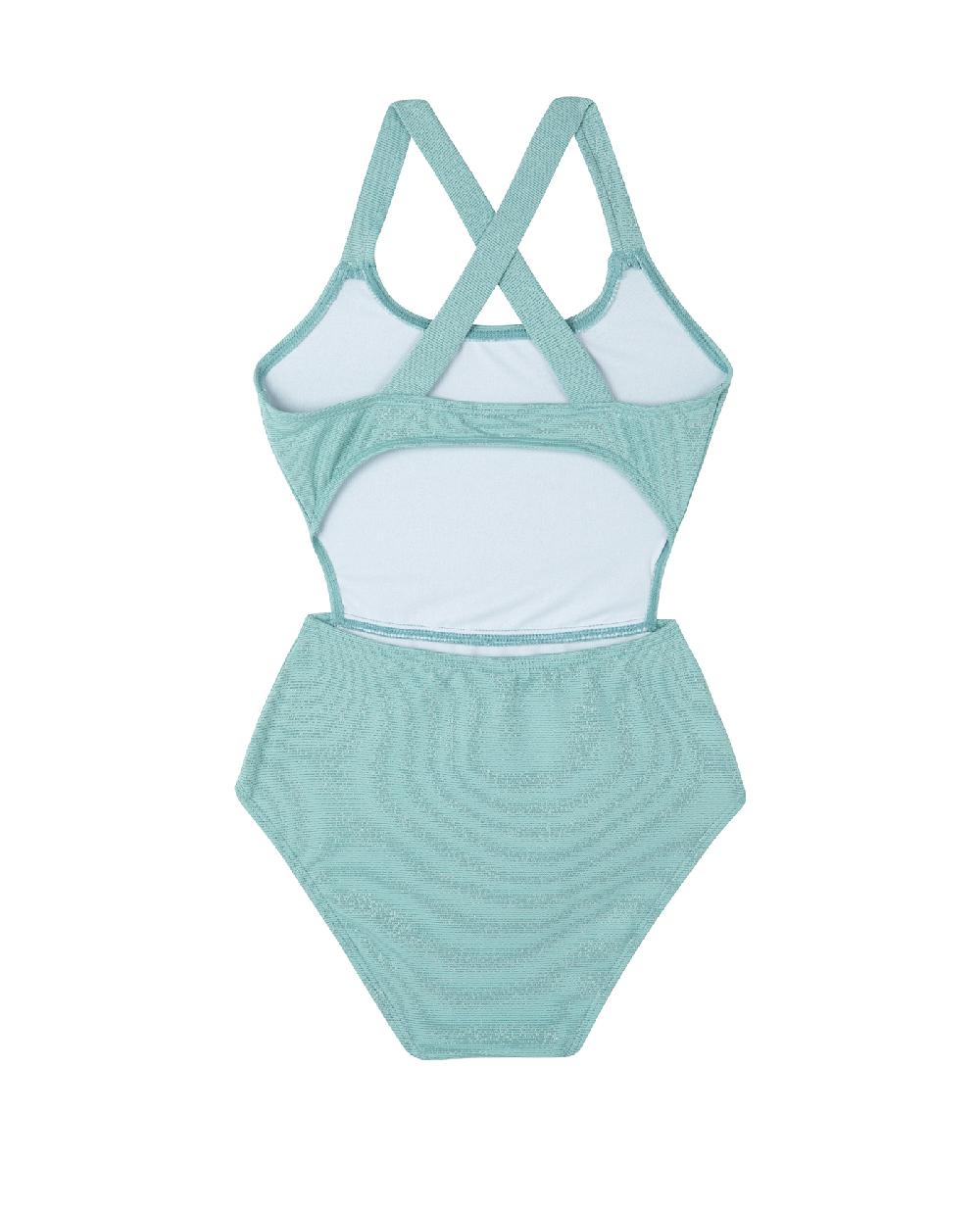 Gottex Sparkles Cut Out Cross Strap One Piece Turquoise