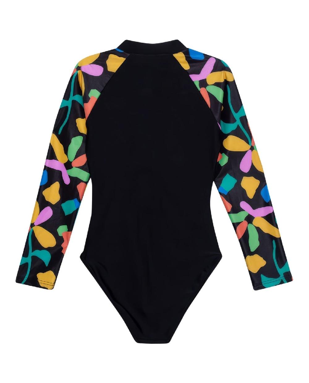 Gottex Spice Long Sleeve Zip Up Rash Guard One Piece Swimsuit Spice