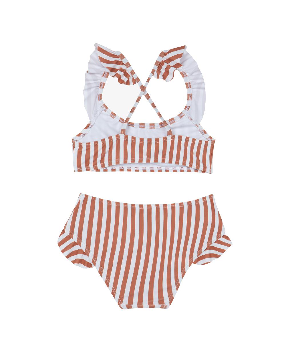 Gottex Sweet Stripe Scoop Neck Ruffle Swim Set White